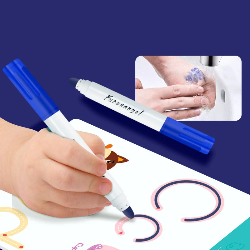 72-страничный комплект для детей Montessori для обучения письму, контролю ручки и соединению точек, образовательные игрушки для рисования и практики, учебные пособия.