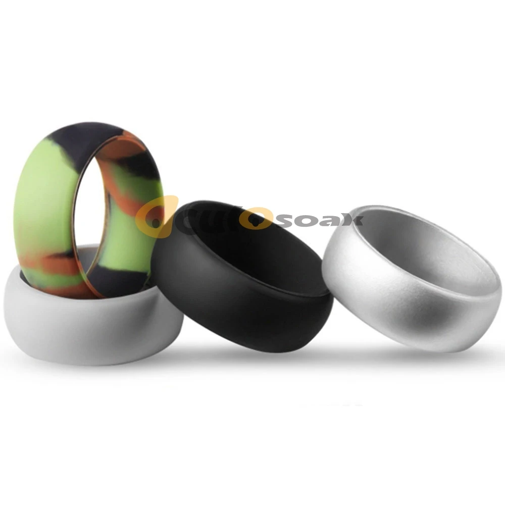 Гипоаллергенное эластичное Силиконовое обручальное кольцо 8 мм для мужчин и