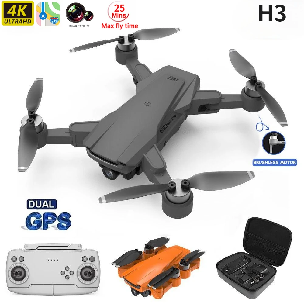 

Дрон H3, двойная камера HD, GPS, Wi-Fi, FPV, 25 мин полета