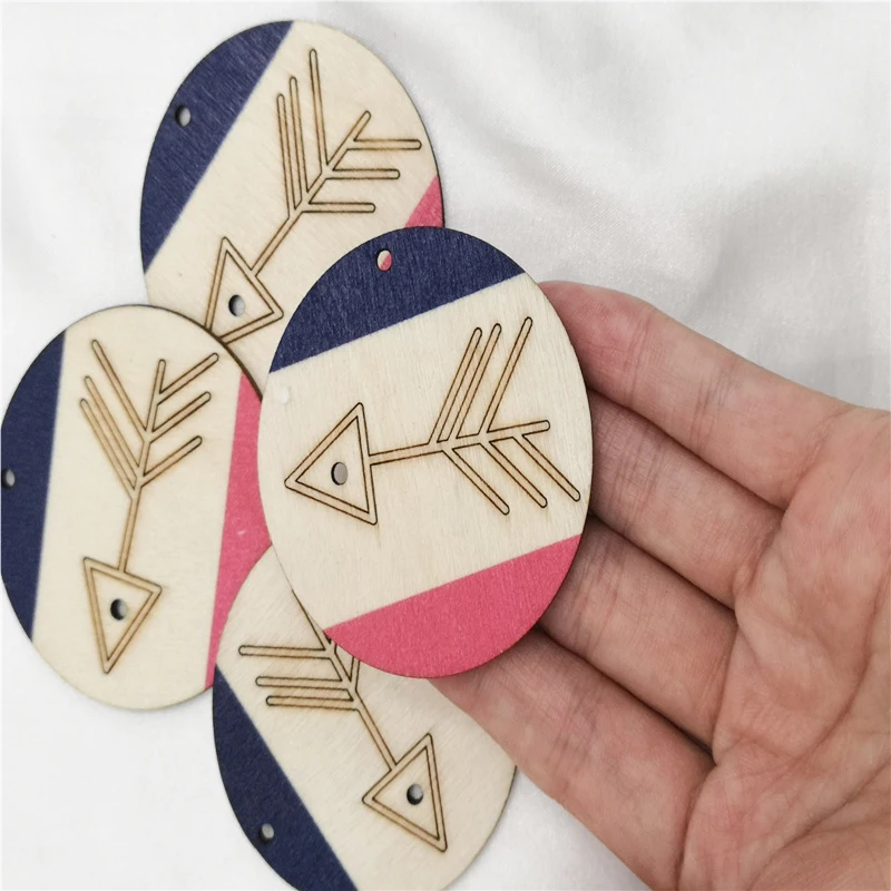 

Barwodo 12PCS Natural Wooden Pendant Wholesale Lots Charms For Women's Earrings Supplies For Jewelry Making For DIY Handicrafts