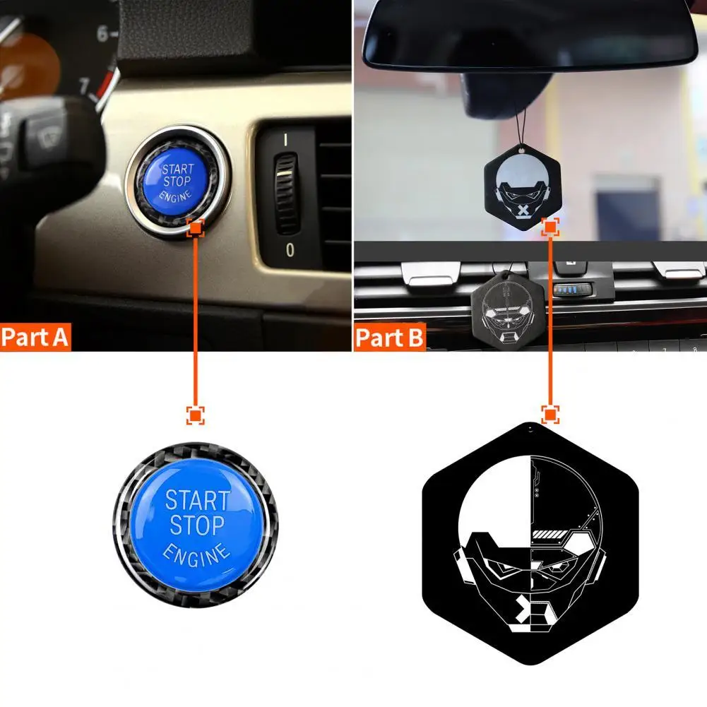 

2Pcs Car Engine Start Button Stickers with Fragrance Tablet for BMW E90 E92 E93