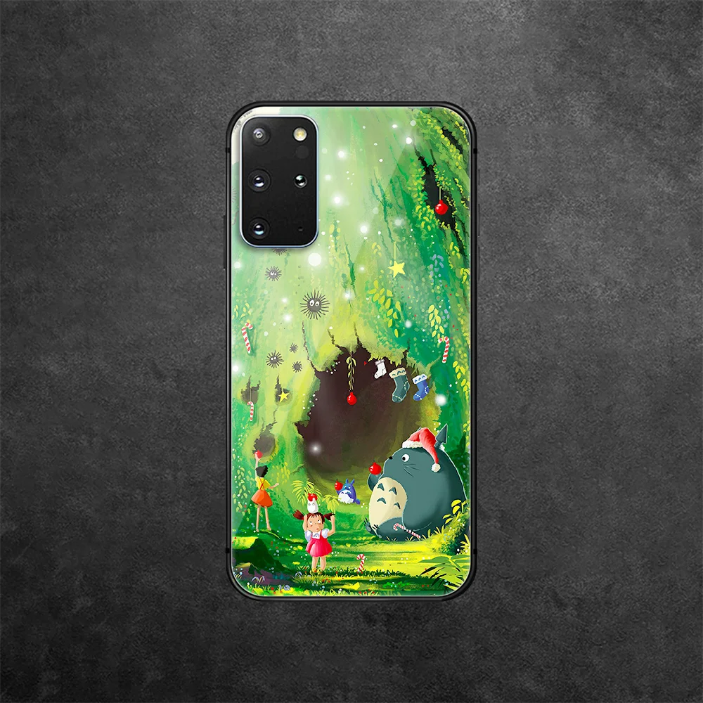 

Totoro Anime Tempered Glass Phone Case Cover For Samsung Galaxy Note S 8 9 10 20 21 E Plus Ultra M 31 51 FE Tpu Black Shell Etui
