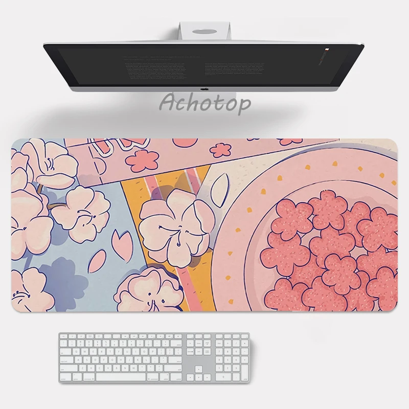 anime pink mousepad gamer cute large gaming accessories mouse pad kawaii otaku locking edge big fashion laptop notebook desk mat free global shipping