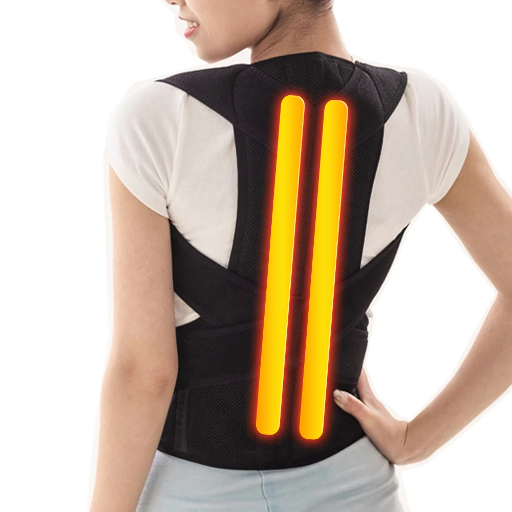 Серебристый черный Корректор осанки сколиоз бандаж для спины корсет