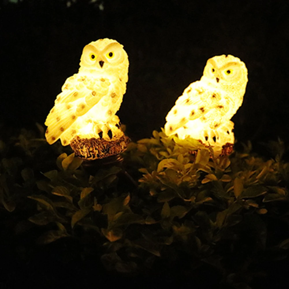 

2pcs LED Solar Light Simulation Owl Lamp Outdoor Garden Lawn Stakes Light for Home Courtyard Decoration