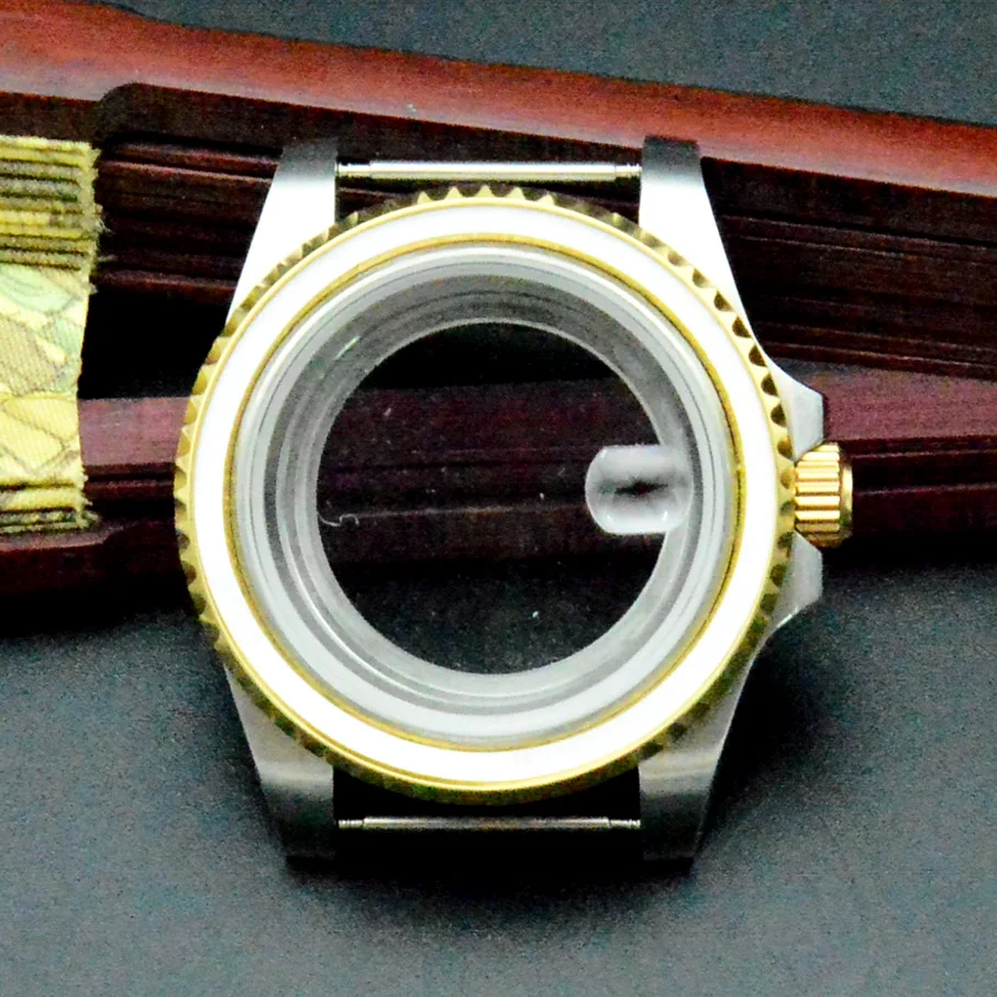 

For NH35A/NH36A Movement Watch Case 40mm Solid Bottom Cover Watch Accessories Golden Case Modified 40MM Diameter Dial Case