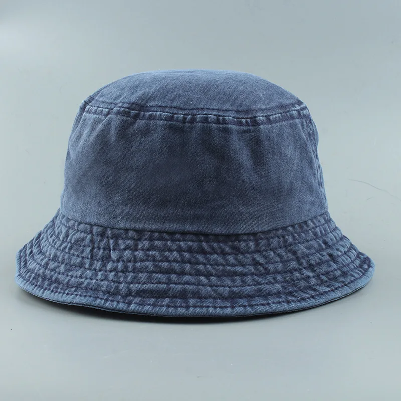 

2021 New Fashion Foldable Fisherman Hat Washed Denim Bucket Hats Unisex Bob Caps Hip Hop Men Women Panama Bucket Cap