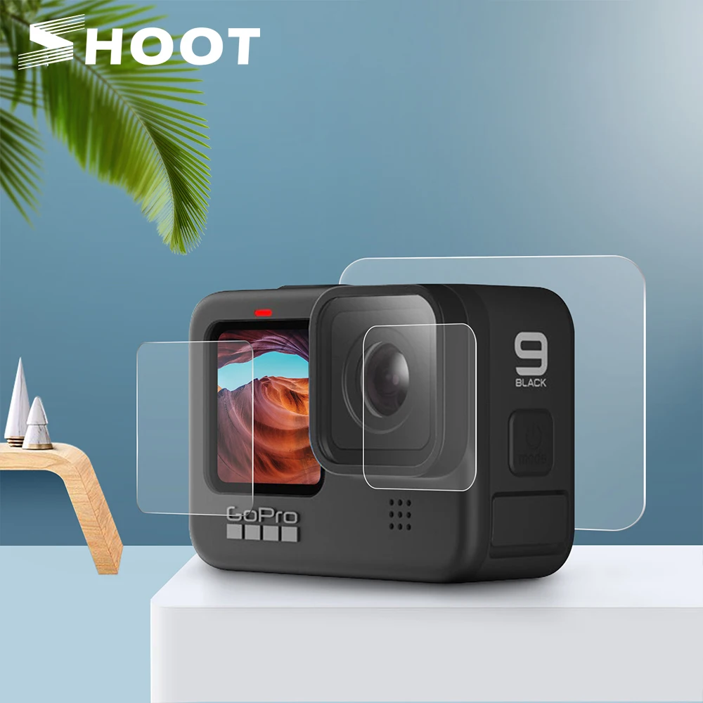 

SHOOT for GoPro Hero 10 9 Black Tempered Glass Screen Protector Lens Protection Protective Film for Go Pro Hero 9 10 Accessory