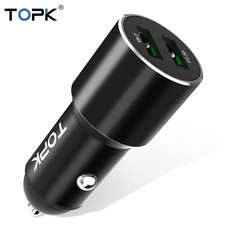TOPK 2 Порты и разъёмы автомобиля Зарядное устройство быстрой зарядки 3 0 для с usb