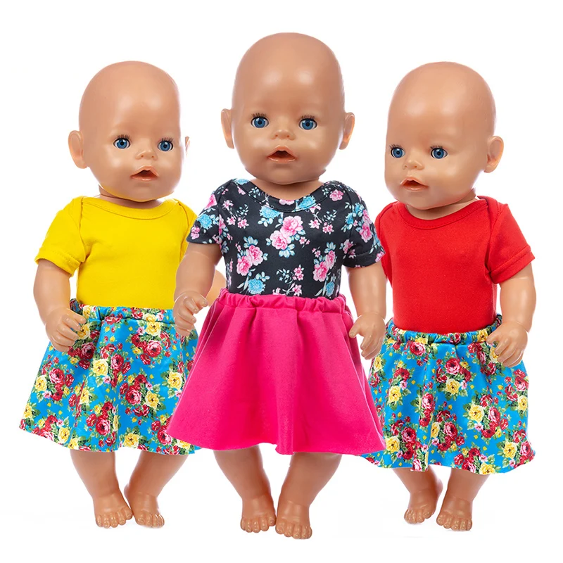 

Новинка 2020, платье с цветочным рисунком, Одежда для куклы, подходит для 43 см, zapf, Детская Одежда для куклы, Одежда для новорожденных и аксессу...