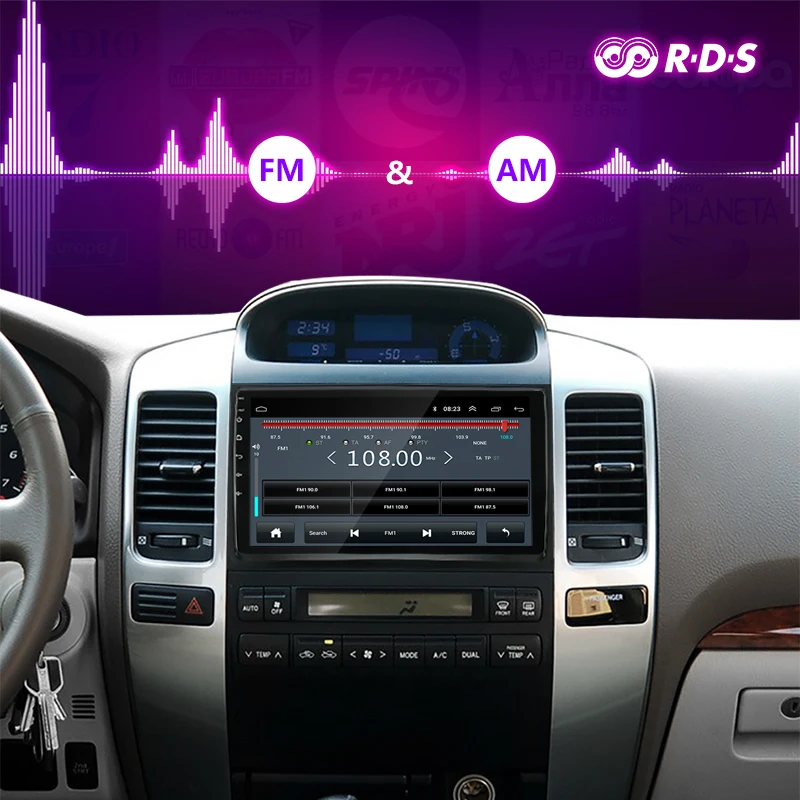 Jansite 9 &quot4G RDS автомобильное радио для Toyota Land Cruiser Prado 2004 2009 Авторадио Android сенсорный