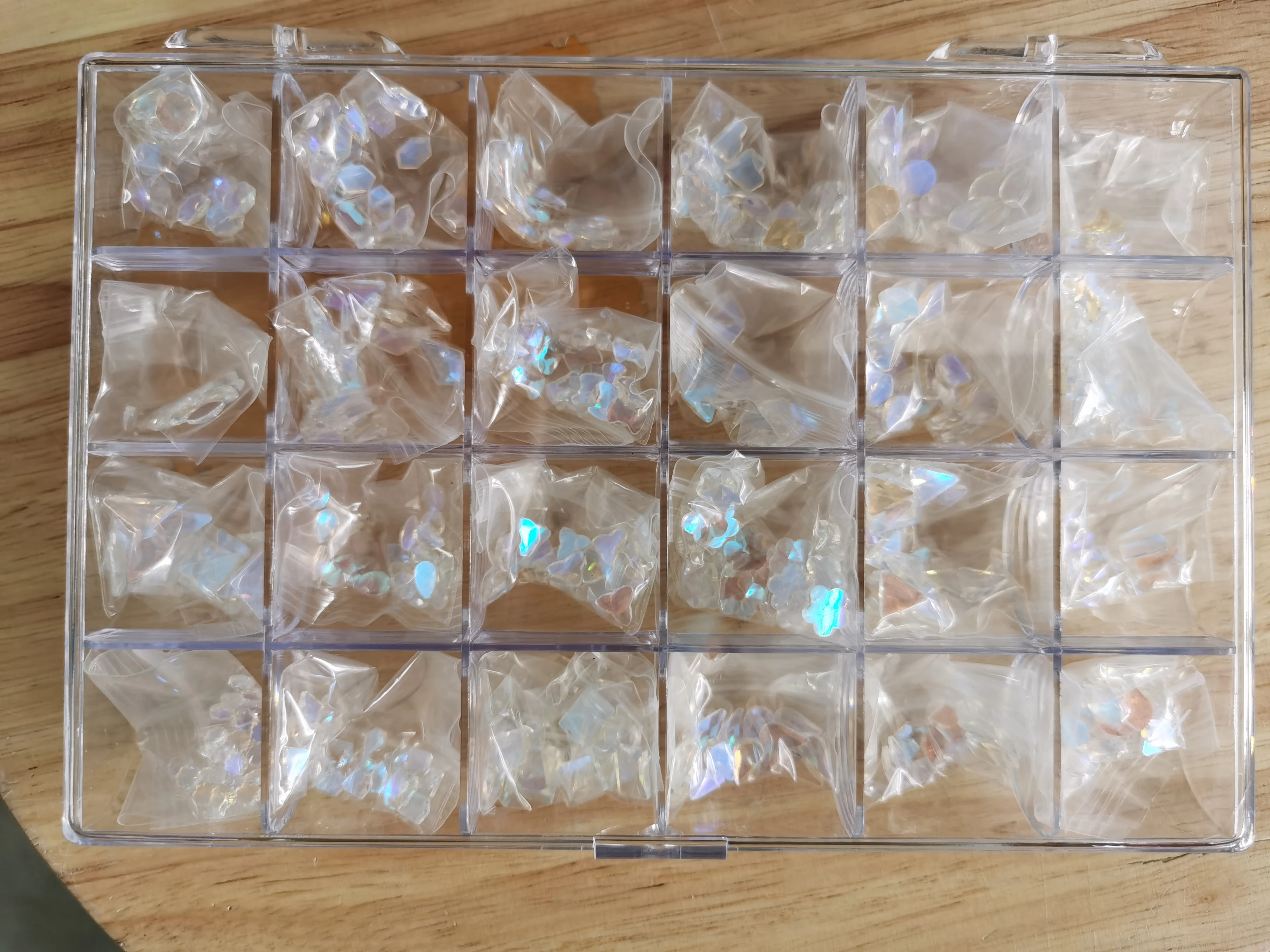 

480pcs Aurora Blue Crystal Glass Box Nail Decoration (1 Picker) For Polish Manicure Changeable Color Rhinestone Accessory Kit3-5