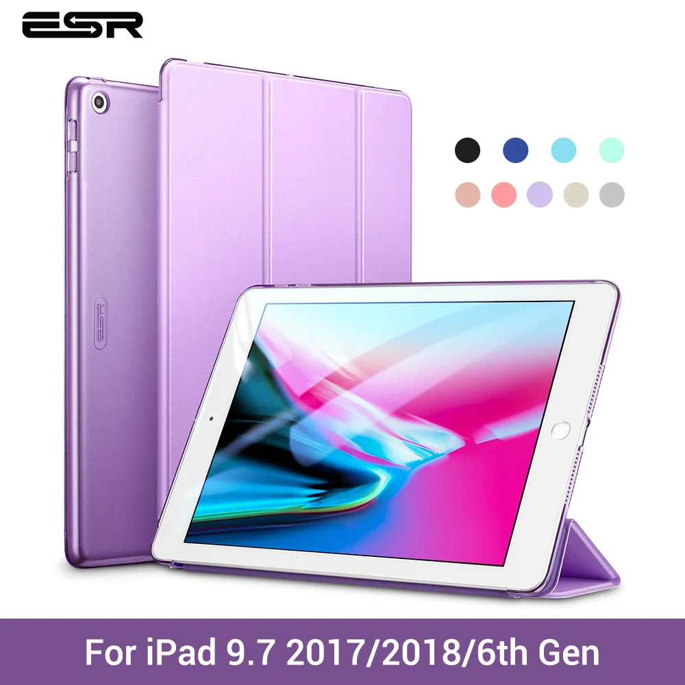 Цветной чехол ESR для iPad 9,7 дюймов, Ультратонкий чехол из искусственной кожи с функцией автоматического сна, Чехол для iPad 9,7& 6-го поколения