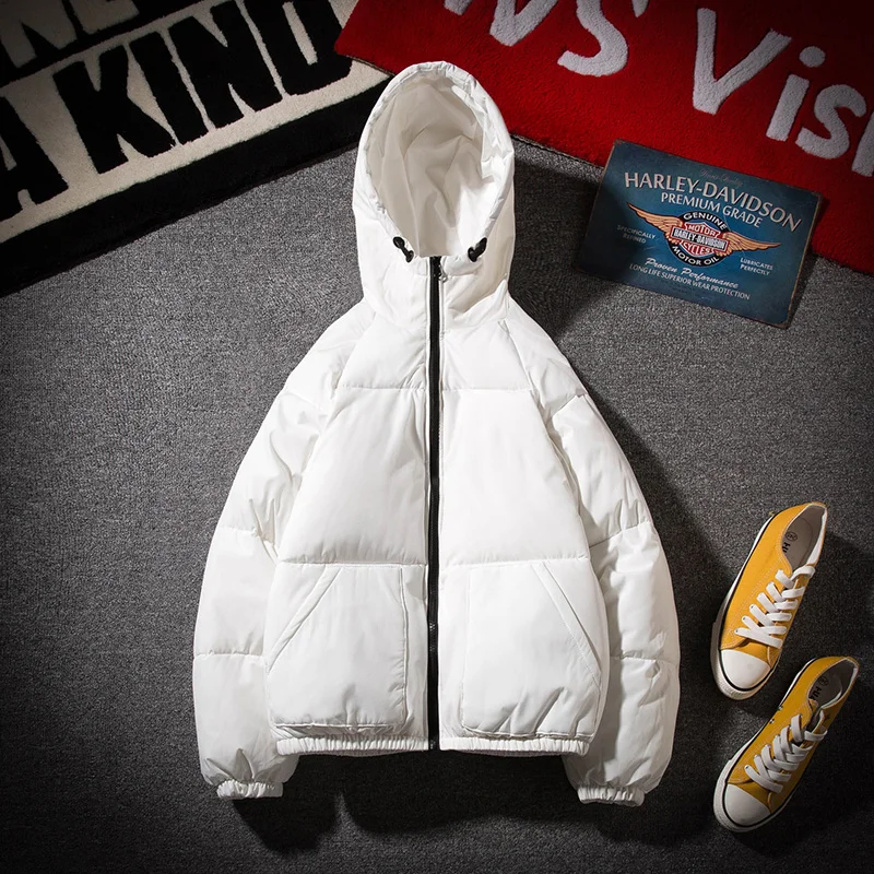 

Winter new padded jacket men's bread jacket hooded men's padded jacket thickened warmth fashion trend men's clothing