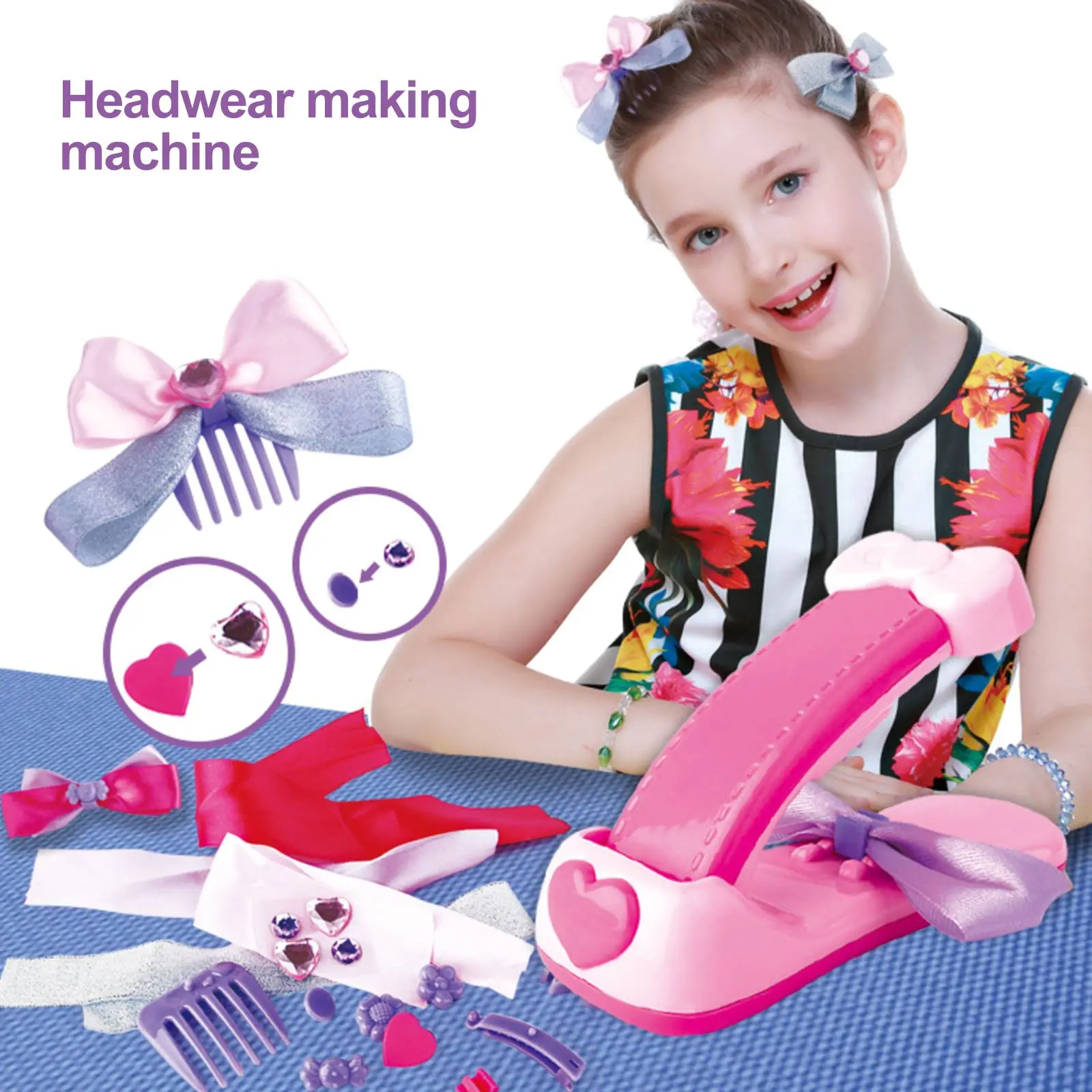 

Kids Headgear Making Machine Toy Hairpin Making Kit DIY Headdress Bracelet Making Machine Children Doll Toys For Kid Girl Gift