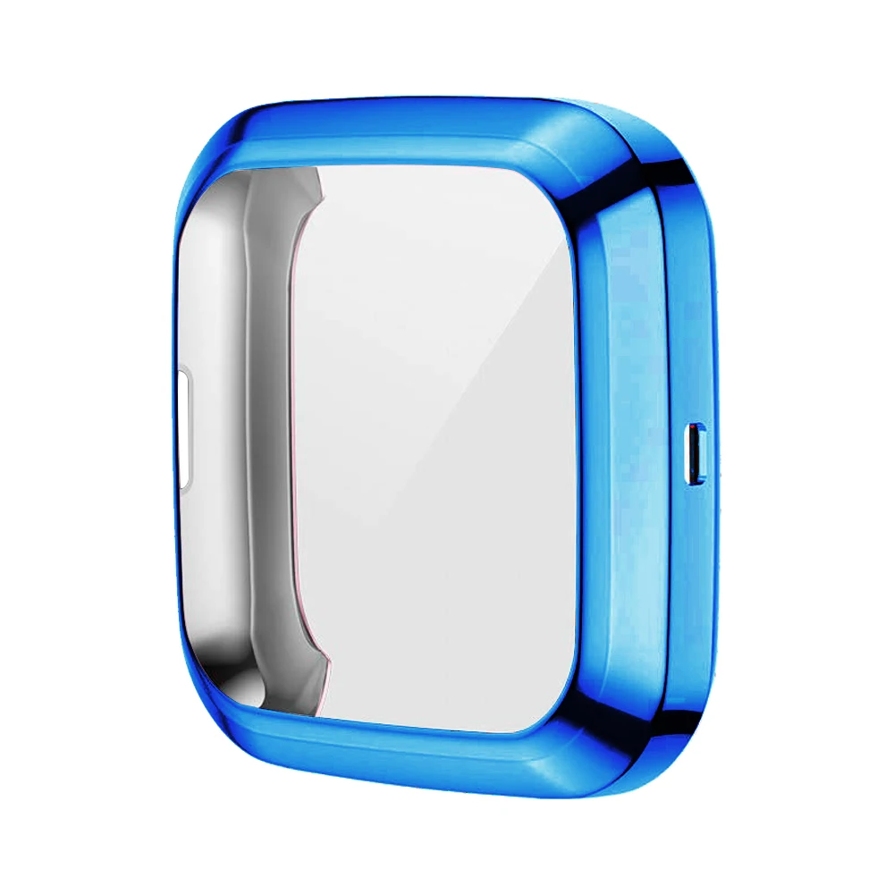 Blue Совместим с Fitbit Versa2 полное покрытие чехол с здания Экран протектор - Цвет: Blue