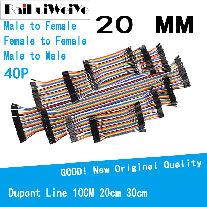 

40-120PCS Dupont Line 20cm 40Pin Male to Male Male to Female and Female to Female Jumper Wire Dupont Cable for Arduino DIY KIT