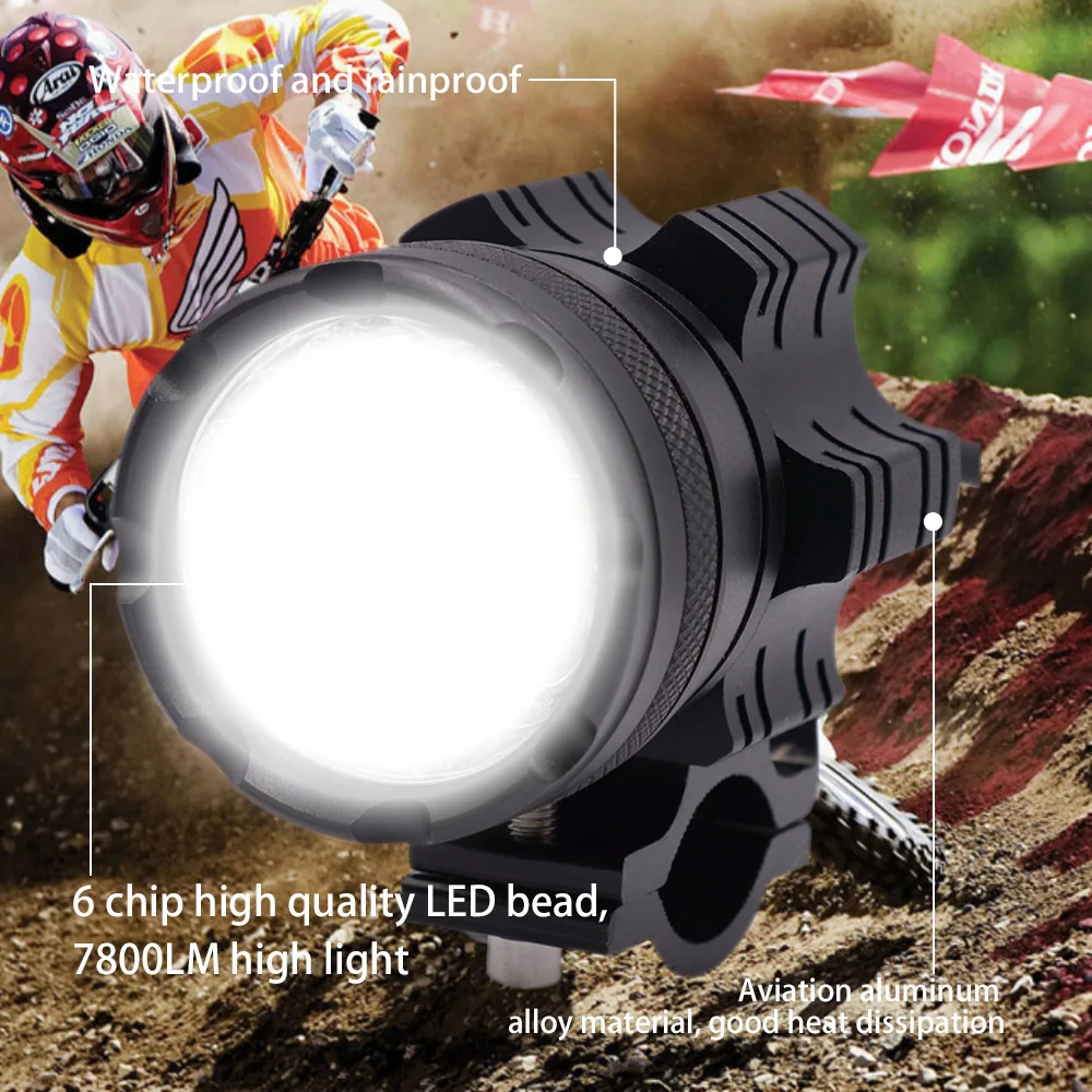 2 шт. универсальные 6 чипов светодиодные мотоциклетные фары лампы для