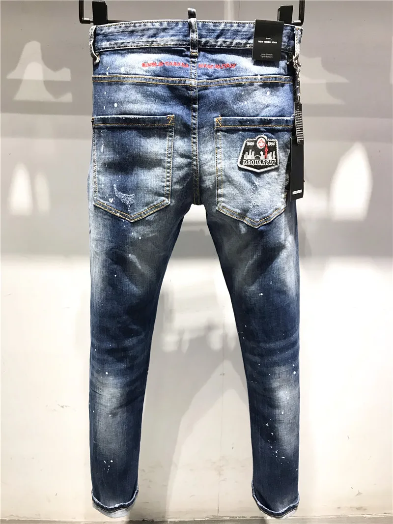 

Dsquared2 Cool Guy Hole Jeans D2 Men Pants DSQ2 Embroidered Trousers 9619