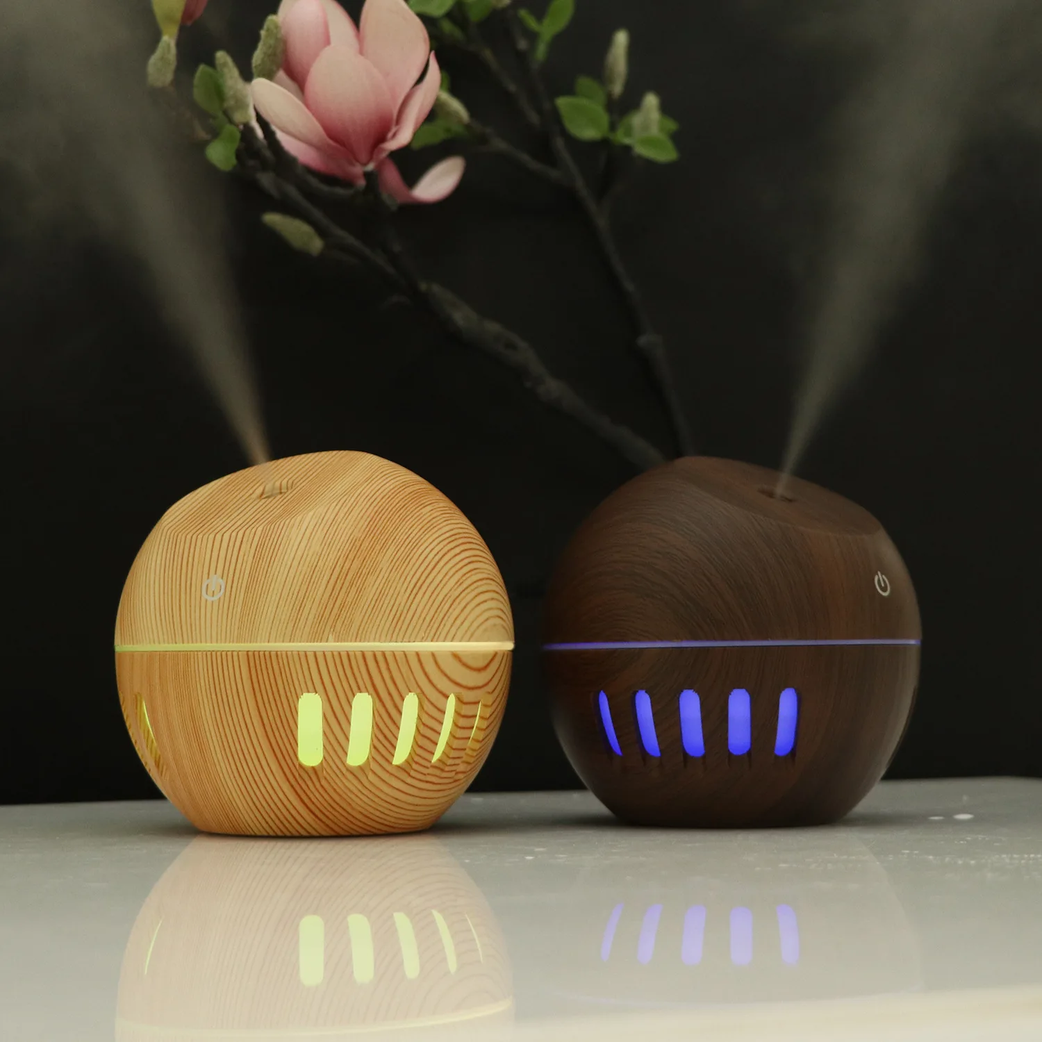 

USB Air Purifier Aroma Essential Oil Diffuser Ultrasonic Mist Humidifier 7 Color Change LED Night light for Office Home 130ml