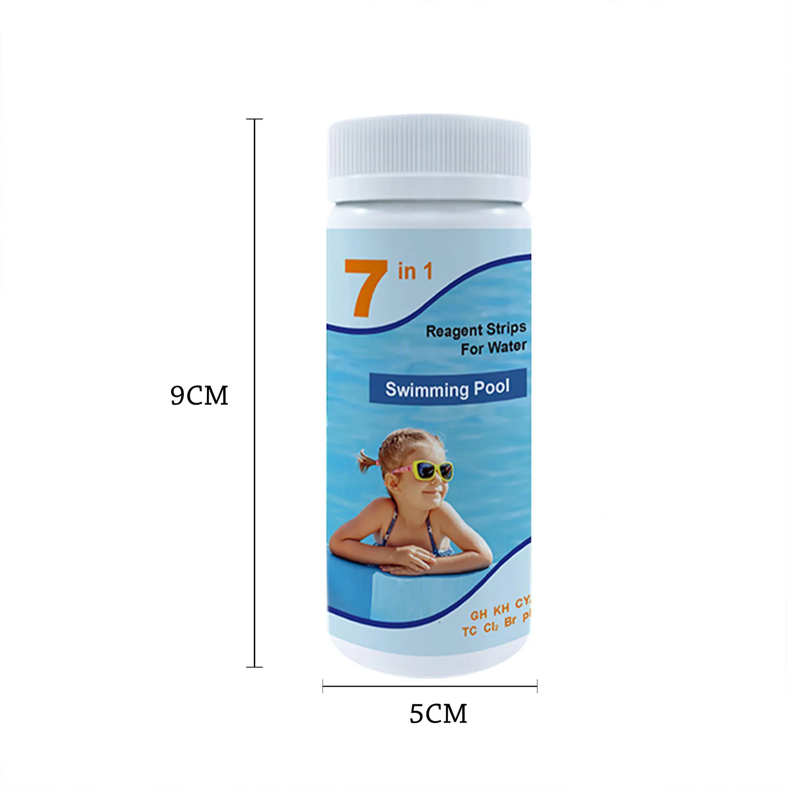 

50PC Swimming pool water quality test paper 7 in 1 hardness/alkali/chlorine/cyanuric/acid/residual chlorine/PH value test paper