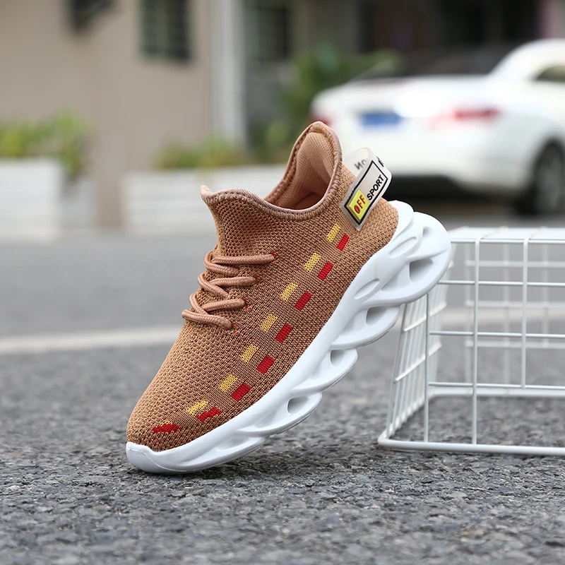 Обувь для детей модные джинсы мальчиков и девочек Кроссовки красочные вязать