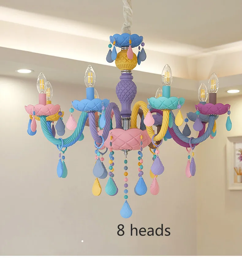 Красочная хрустальная люстра Macaron color Droplight лампа для детской спальни креативный фантастический Светильник витражный блеск