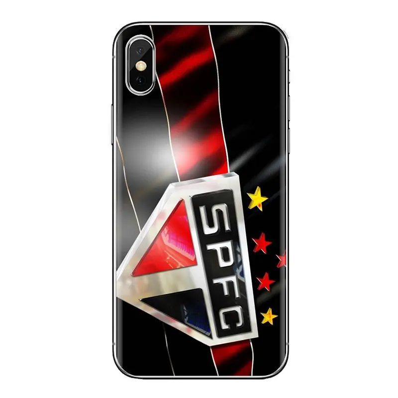 Sao Paulo FC SPFC Football Logo Soft Cover For iPhone XS Max XR X 4 4S 5 5S 5C SE 6 6S 7 8 Plus Samsung Galaxy J1 J3 J5 J7 A3 A5 |