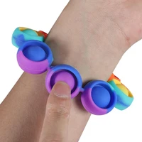 rainbow silicone wristband hand push bubbles bracelet antistress reliever toys toy for adult fidget sensory gifts stress mi o5z0