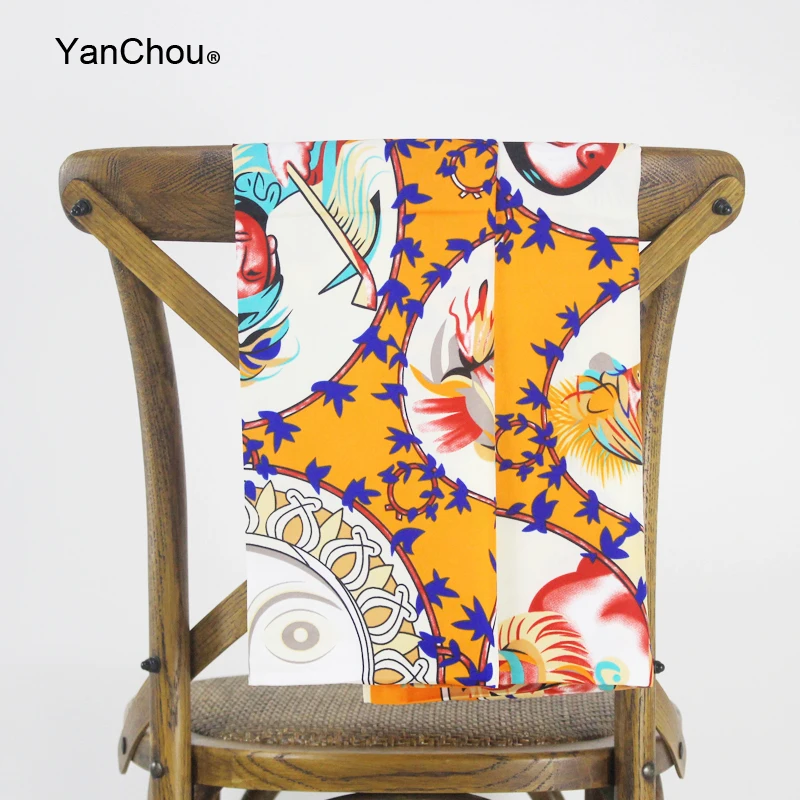 Шелковый саржевый квадратный шарф Женский Большой дизайнерский платок палантин