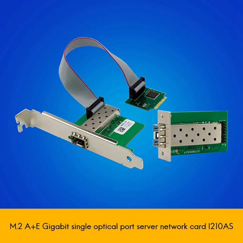

Mini GBiC SFP Optical Fiber Interface Gigabit Ethernet M.2A+E Lan Network Card Adapter 1000Mbps Server for Windows/Linux