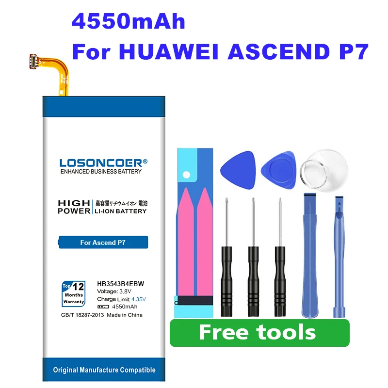 4550 мА/ч, HB3742A0EBC HB3447A9EBW HB3543B4EBW для huawei Ascend P7 Батарея P7-L07 L09 L10 P6 P6-U06 P6-T00 G6 P8 UL00 CL00 TL00