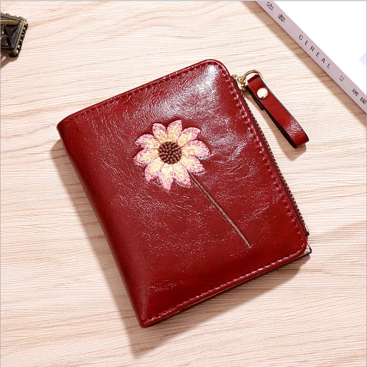 

Women Simple Cute Small Wallet Mini Coin Women Purse Short Small Fold PU Leather Card Holder