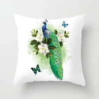 peacock polyester cushion cover butterfly feather soft pillowcase home living room decor for sofa couch decorative covers 45x45