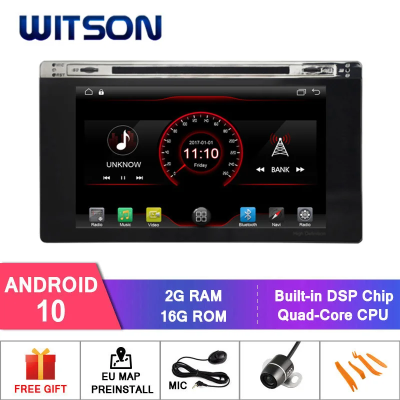 Автомобильный радиоприемник WITSON Android 10 DVD GPS для TOYOTA Corolla/Fortuner/Estima/лей 2017 MIRROR LINK/