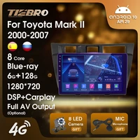 tiebro 2din for toyota mark ii car radio 2000 2007 car stereo blu ray android10 auto radio gps navigation 8core bluetooth player