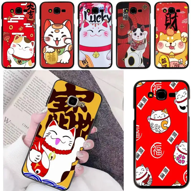 

Japanese Lucky Cat Phone Case For Samsung Galaxy J200 J2 Prime J2 Pro J6 2018 J250 J4 Plus J415 J5 Prime J7