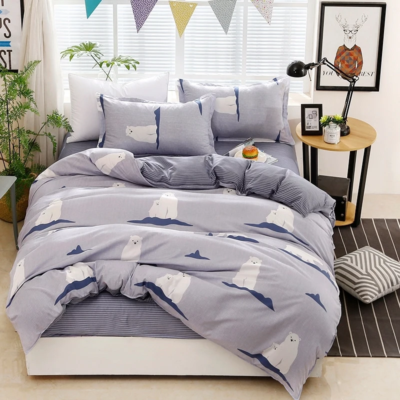 

Yaapeet 3/4pcs Floral Dobby Bedding Set Solstice Plaid Bed Sheets Colorful Stripes Duvet Cover Luxury Soft Pretty Bedding Lines