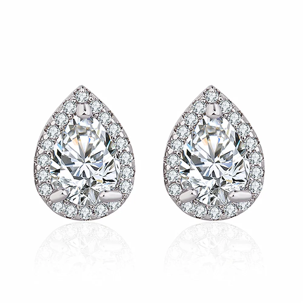 

Fashion Water Drop Stud Earrings Luxury AAA Zircon Accessories Crystal Earrings for Women Wedding Gift Jewelry