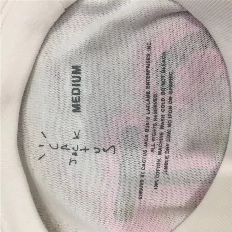 

19ss TRAVIS SCOTT Cactus Jack Airbrushed Astroworld Tee T-shirt Wen 1:1 high Quality T shirts Top tees Travis Scott T shirt