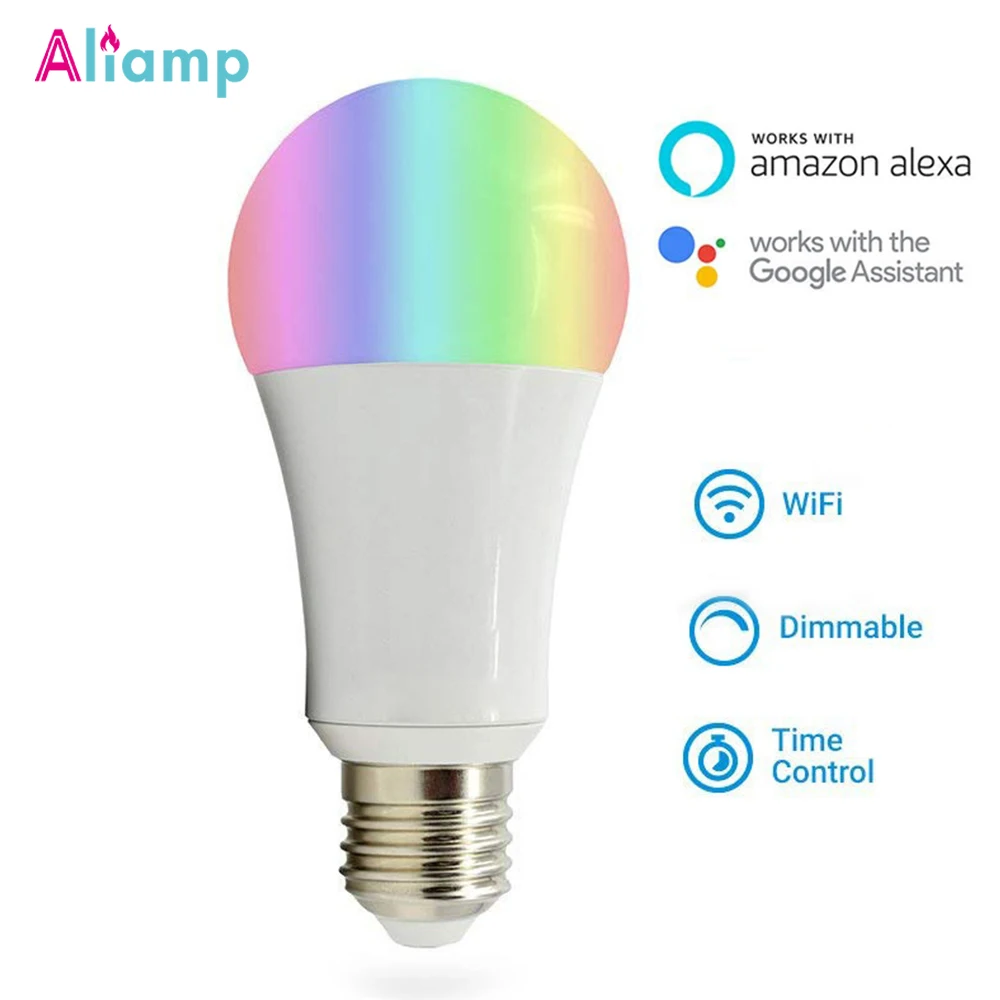 WiFi Смарт Светодиодный светильник E27 E26 Теплый Холодный белый RGB лампа 11 Вт