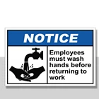 Сотрудники должны выстирать руки, обратите внимание на Алюминиевый металлический знак OSHA  ANSI