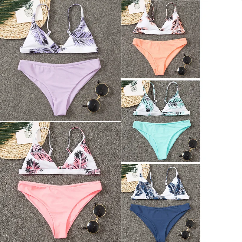 Купальник с принтом 2020 Цельный купальник женский открытой спиной спортивные