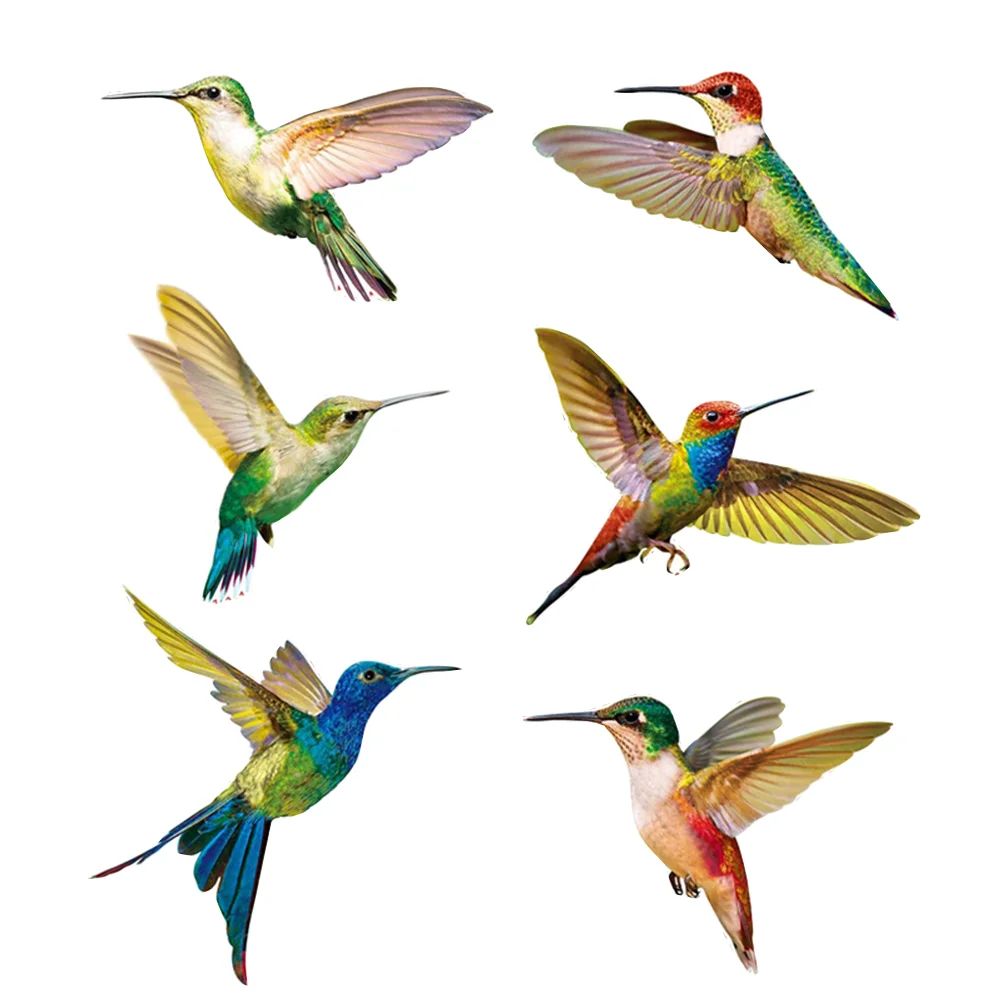

6 Pcs Window Decor Stickers Delicate Window Cling Hummingbird Decal Window Decor