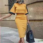 Женские комплекты из двух предметов, топ с коротким рукавом и принтом и юбка миди в полоску, повседневные Костюмы с карманами