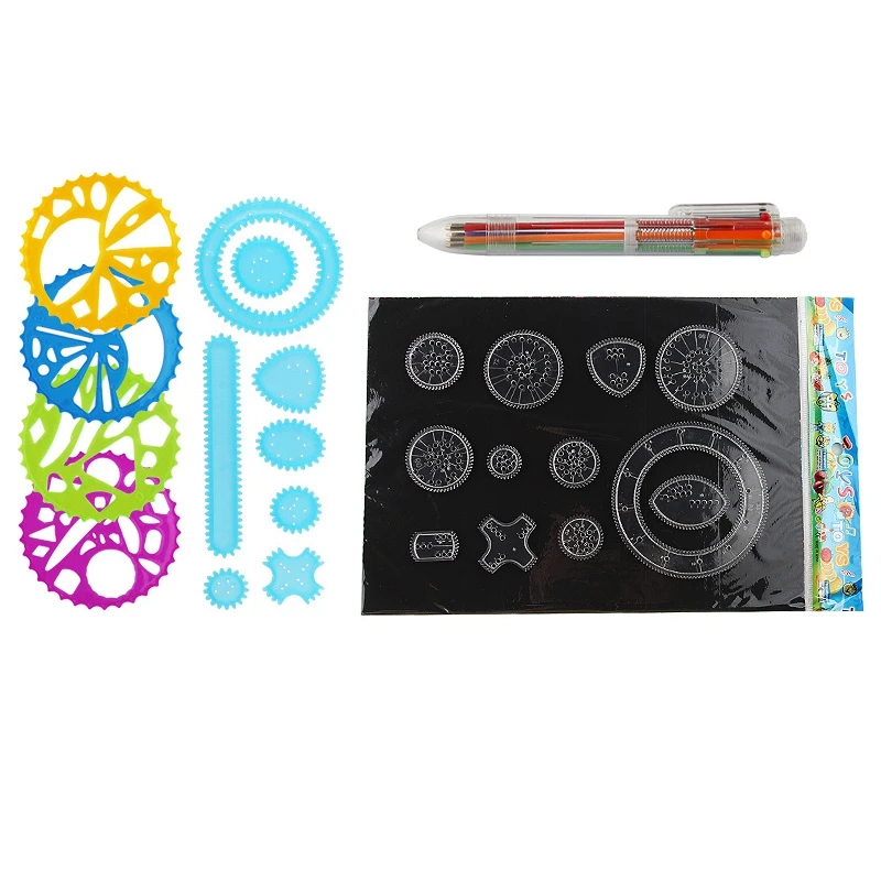 

Спирографа игрушка набор блокировки зубчатые колеса для рисования Рисование креативная игрушка; Художественной росписи спирографы