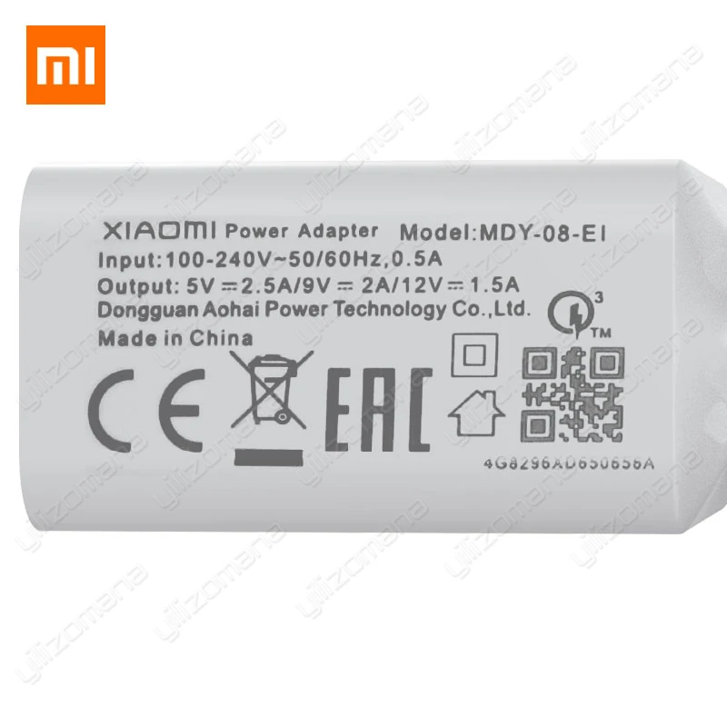 Xiao mi оригинальное зарядное устройство 2.5A 9 V/2A EU быстрый QC 3,0 type-C USB кабель для передачи данных дорожный адаптер для зарядного устройства для mi 5 6 8 Red mi Note 7
