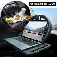 car table laptop desk for tesla model 3 y x s multi functional steering wheel travel table eating notebook holder accessories