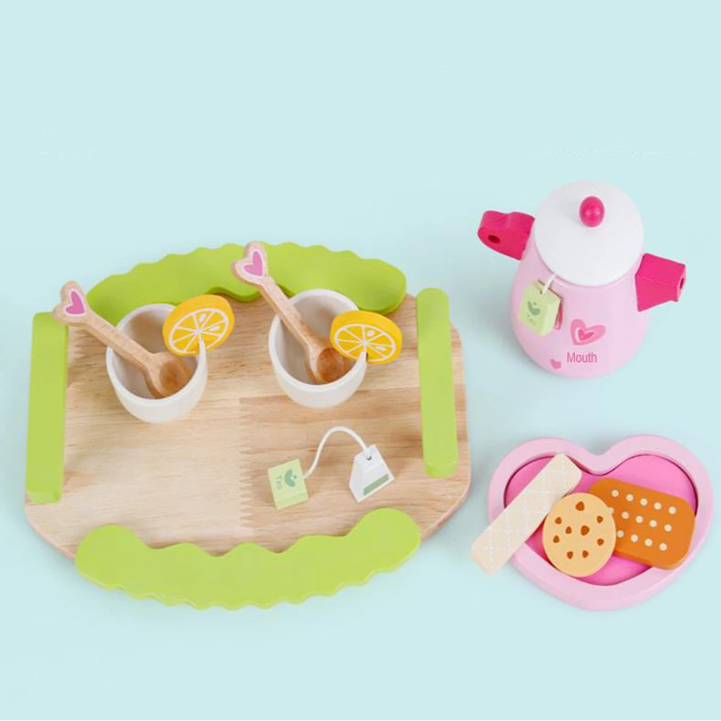 

12 Pcs / Set Wooden Cutting FOOD / FRUIT Spoon Set Pretend Play Kitchen