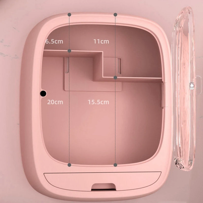 

Wall Hanging Makeup Storage Box Drawer-Type Bathroom Transparent Dustproof Cosmetics Box Jewelry Organizer